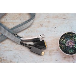 Gaine pour câble avec fermeture zip, 2,0 m, gris
