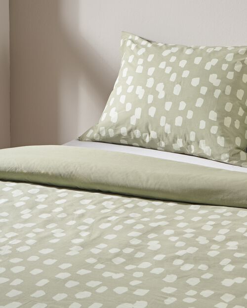 housse de couette en coton doux 140x200/220 pois vert