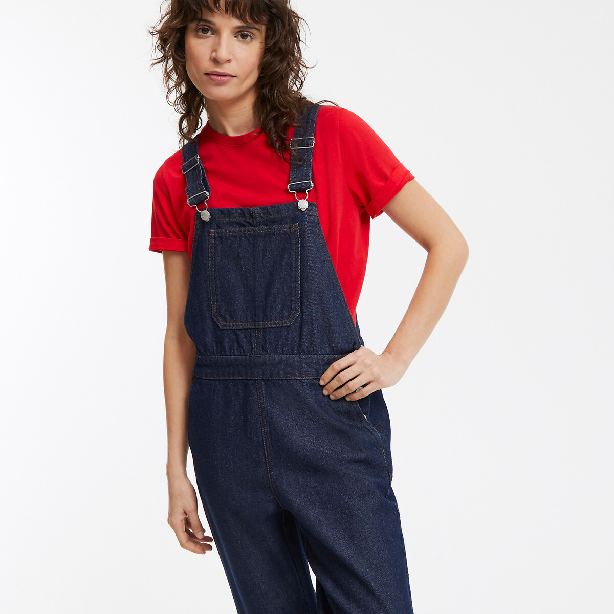 COLEÇÃO LA REDOUTE<br>Jardineira jeans com alças