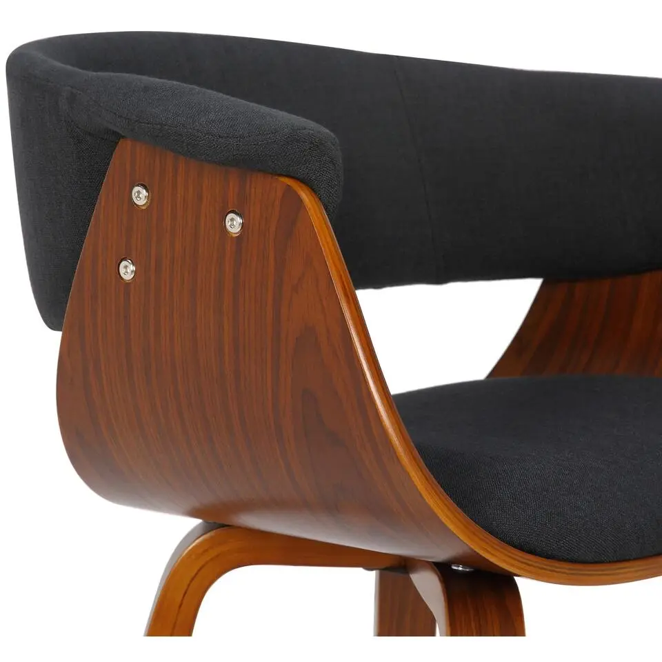 CLP Eetkamerstoel Bruce walnoot Frame - Stof - zwart