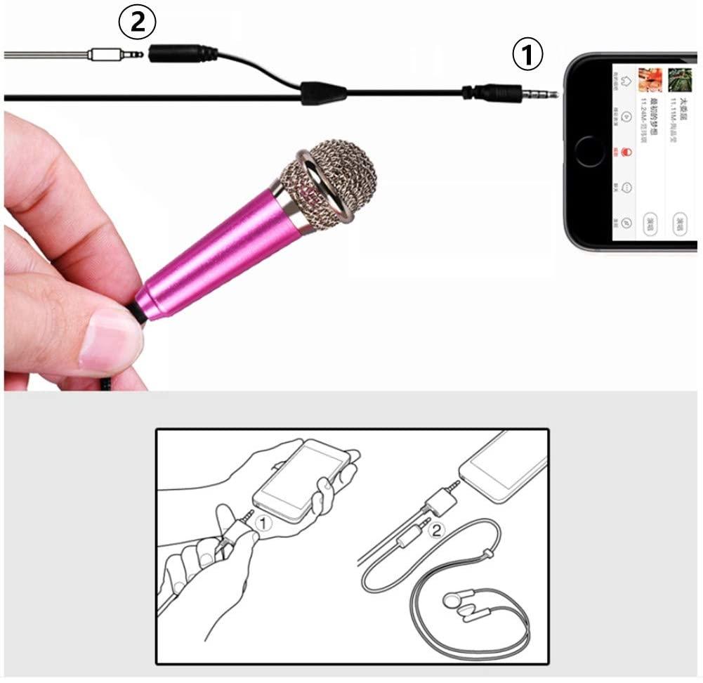 Mini Mikrofon mit 3.5mm Klinke Anschluss für Handy / Tablet / PC - Silber