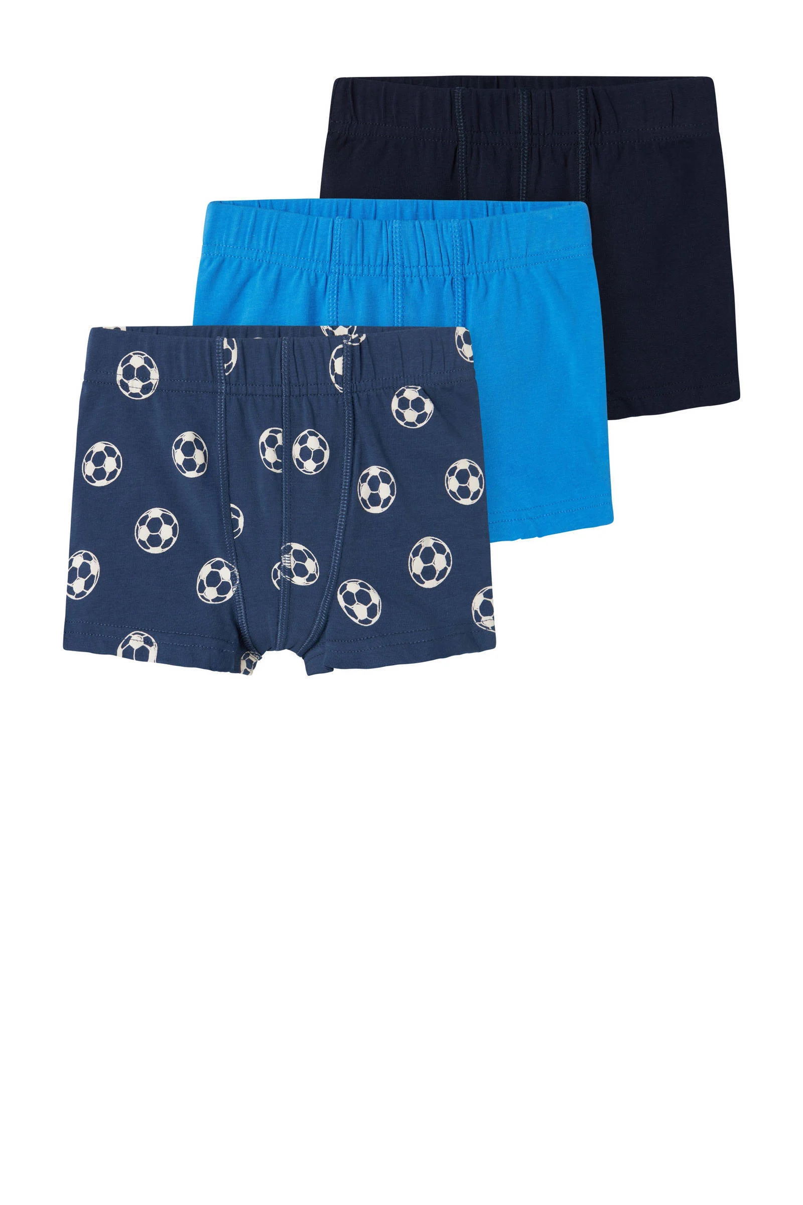 NAME IT boxershort NMMTIGHTS FOOTBALL - set van 3 donkerblauw/blauw/zwart