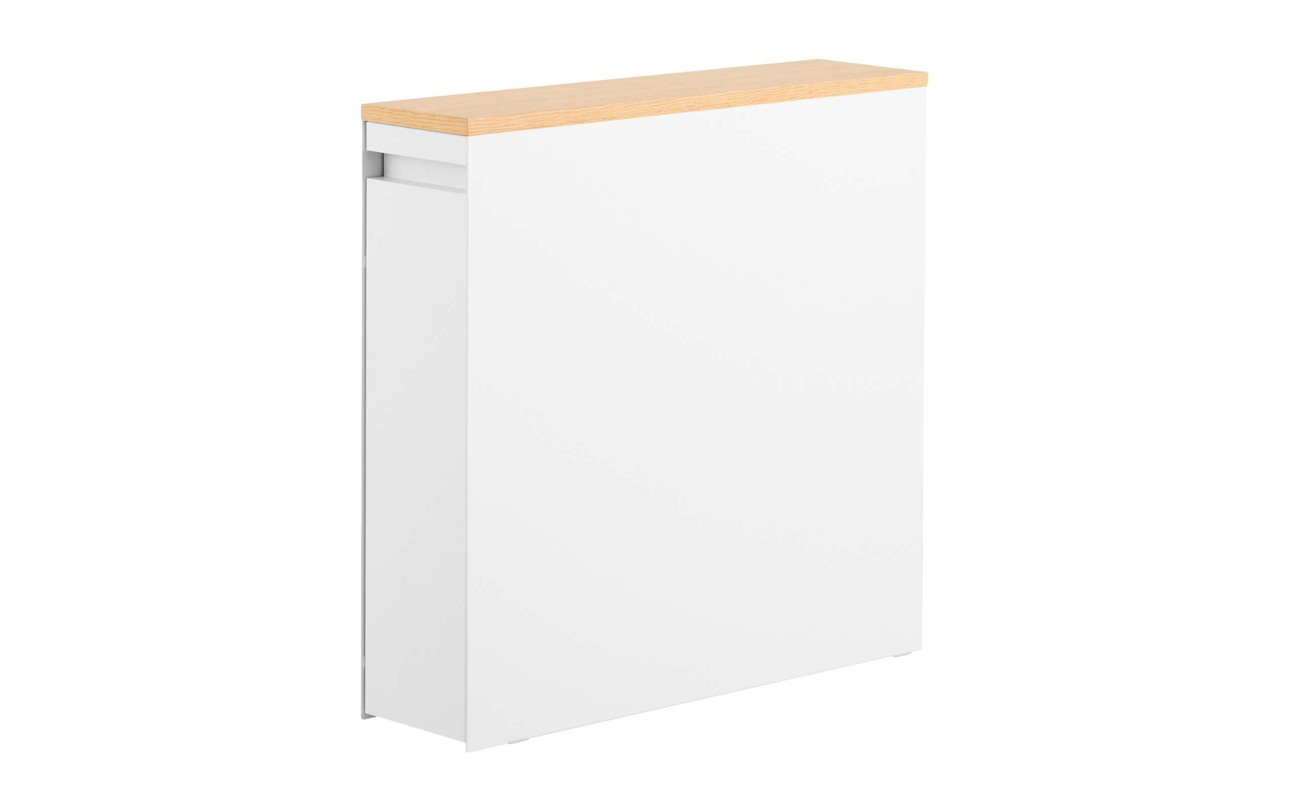 Badezimmerregal Tower 56 x 55 cm, Weiss<br>Auszieh-Regal mit Holzablage