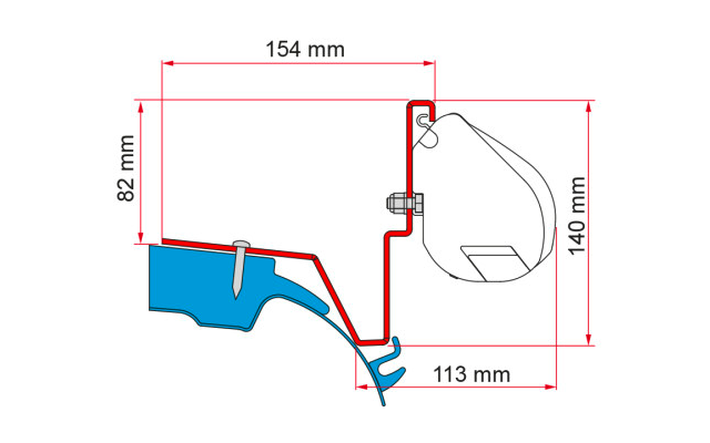 Fiamma Mercedes Vito / Jules Verne Markisenadapter für Fiamma F35