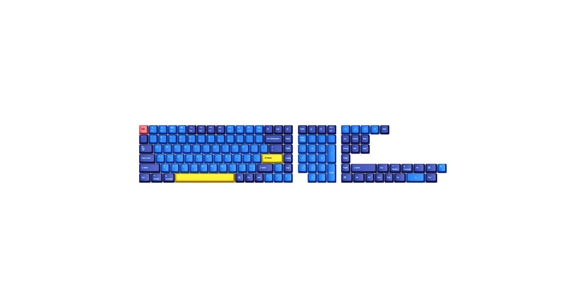 KeychronOEM Dye-Sub PBT Keycap-Set - Beach keycaps  (Lichtblauw/donkerblauw, 137 Stuks, US-Layout (ANSI))
