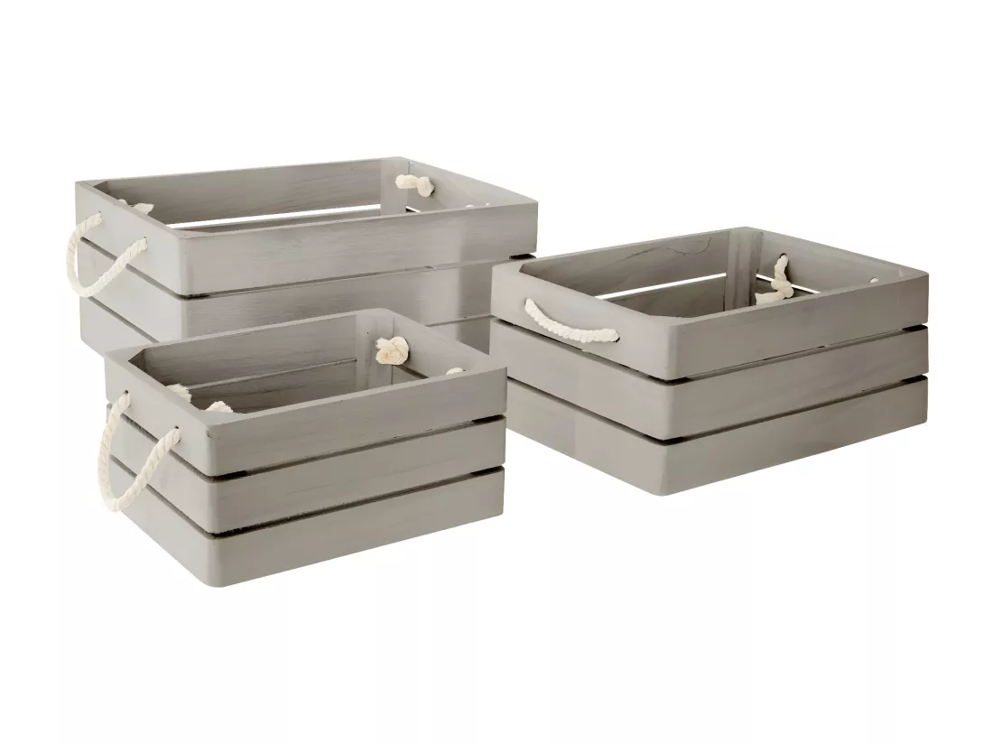 Lot de 3 Caisses en Bois 