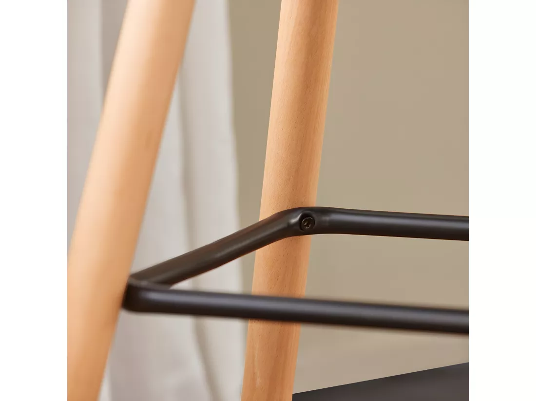Lot de 2 Tabourets de Bar Cuisine Dossier Repose-Pieds Haute qualité, FST50-DGX2