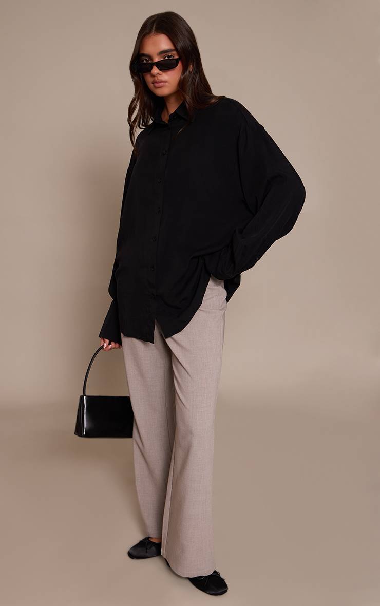Noir Chemise Oversize En Tencel