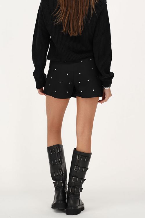 Zwarte skort met studs all-over