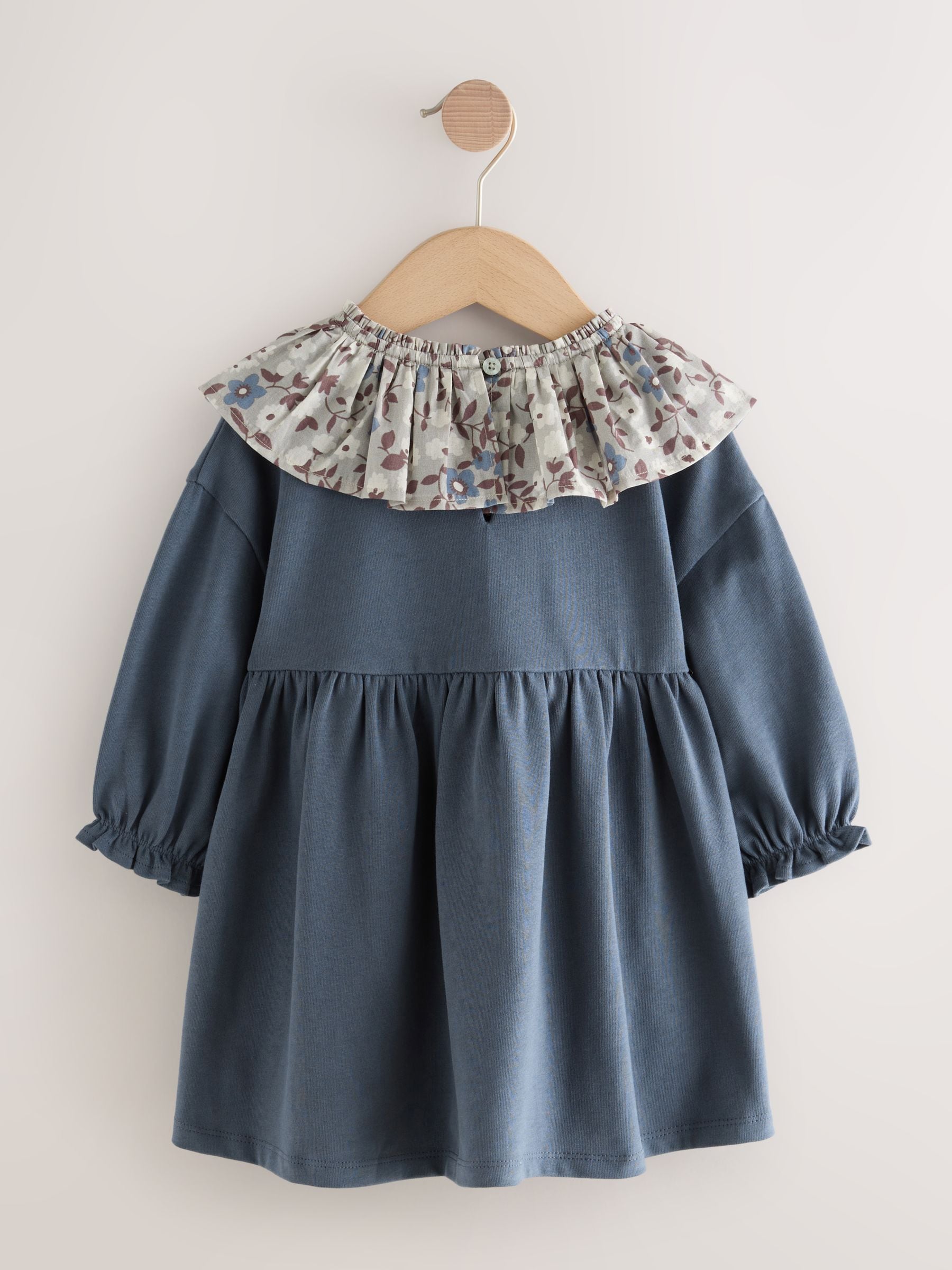 Blauw - Jurk met lange mouwen en kraag (3mnd-7jr)