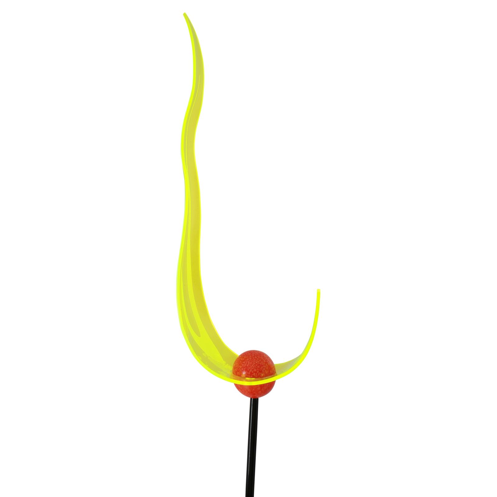 Solar LED-Erdspieß FLAMME - schwarz-gelb - 141 cm