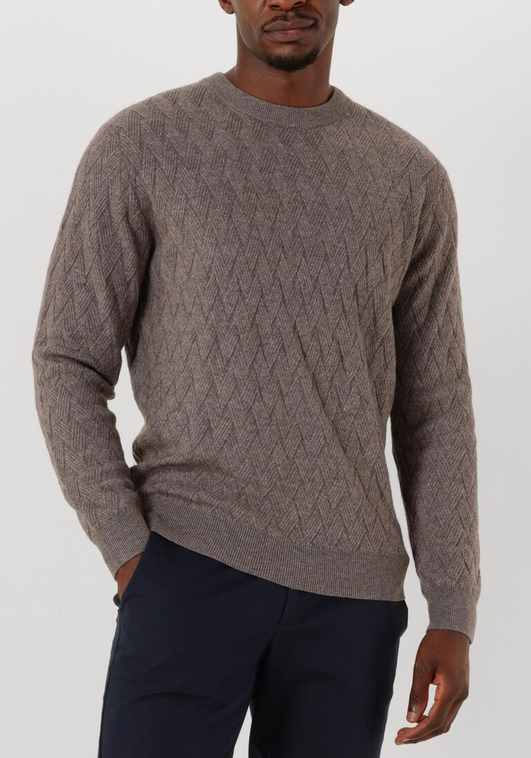 taupe gentiluomo trui round ls