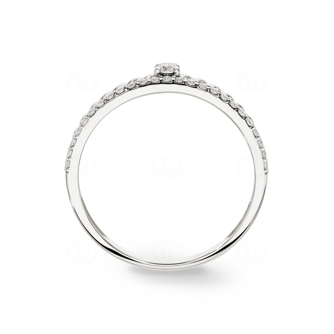 Ring 750/18 K Weissgold mit Diamanten 0.17 ct H/si