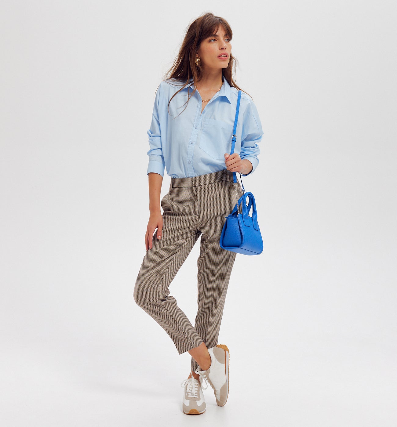 Pantalon cigarette Femme - Carreaux multicolores