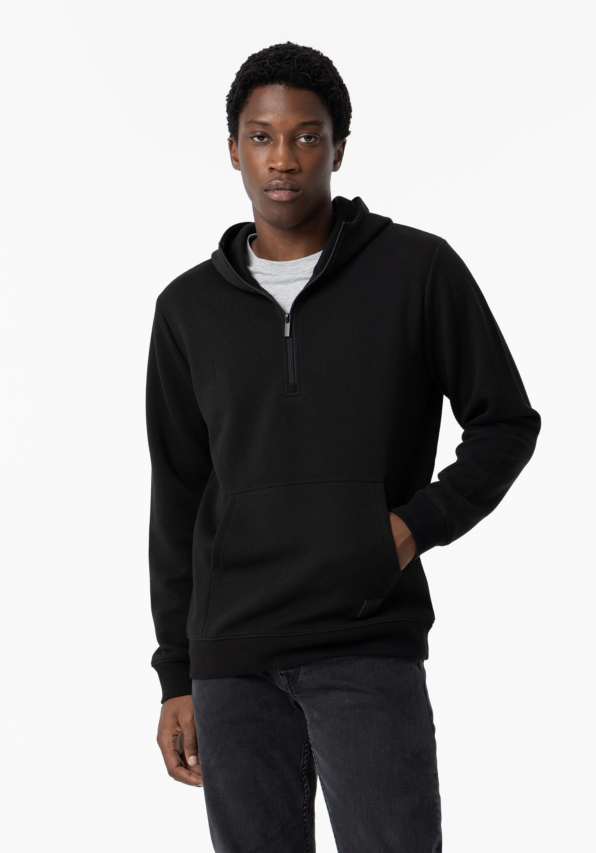 Hoodie Textura com Fecho