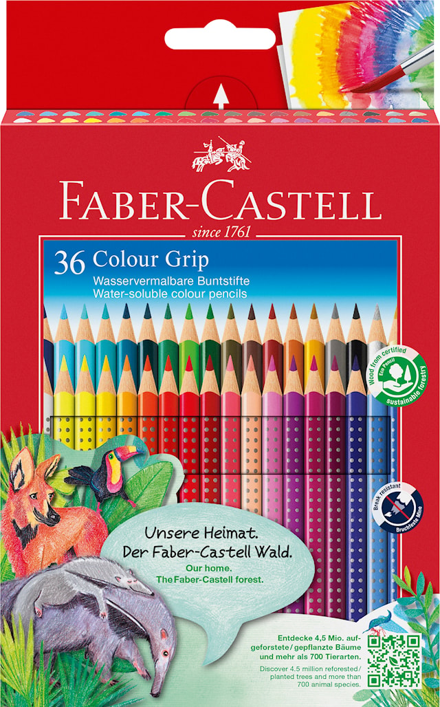 Fargeblyant Grip Color - 36 penner Faber-Castell