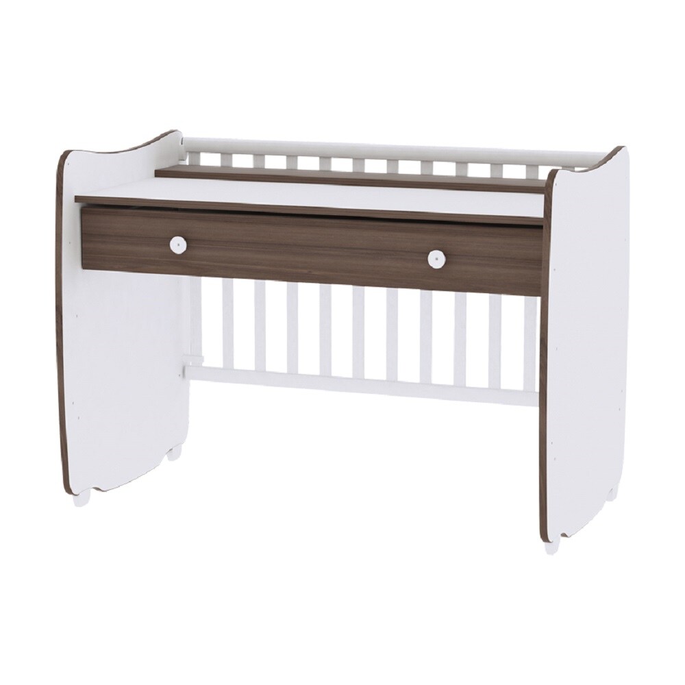 Lorelli Babybett Dream 70 x 140 cm umbaubar Kinderbett Schaukelbett Schreibtisch in weiß