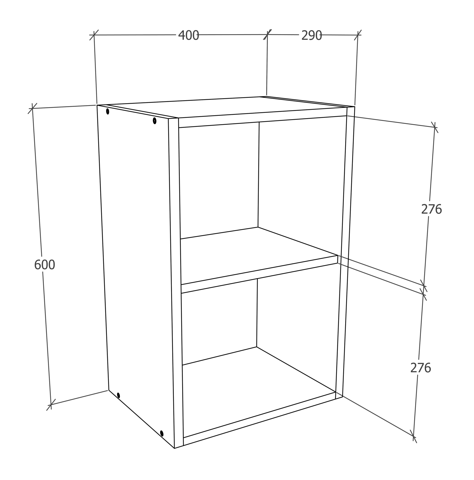 Glas-Hängeschrank ESILO - weiß - Sonoma Eiche - 40 cm