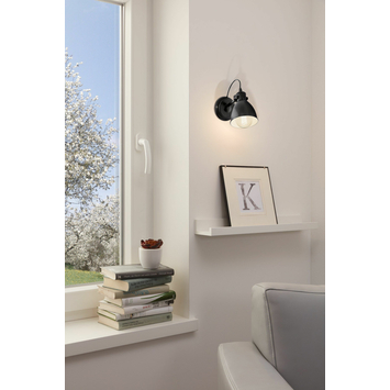 EGLO wandlamp Priddy zwart