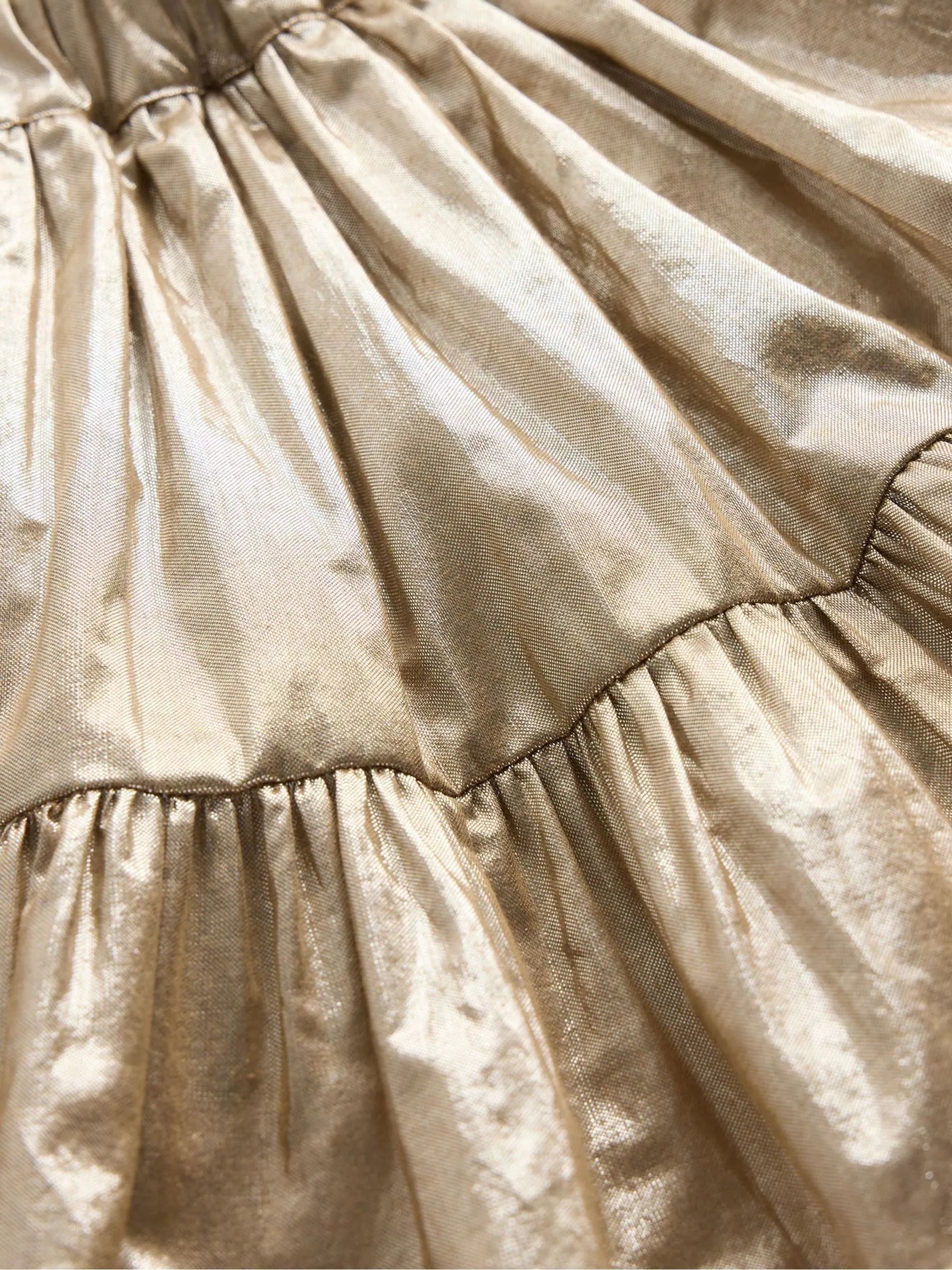 Boden Metallic Tiered Skirt