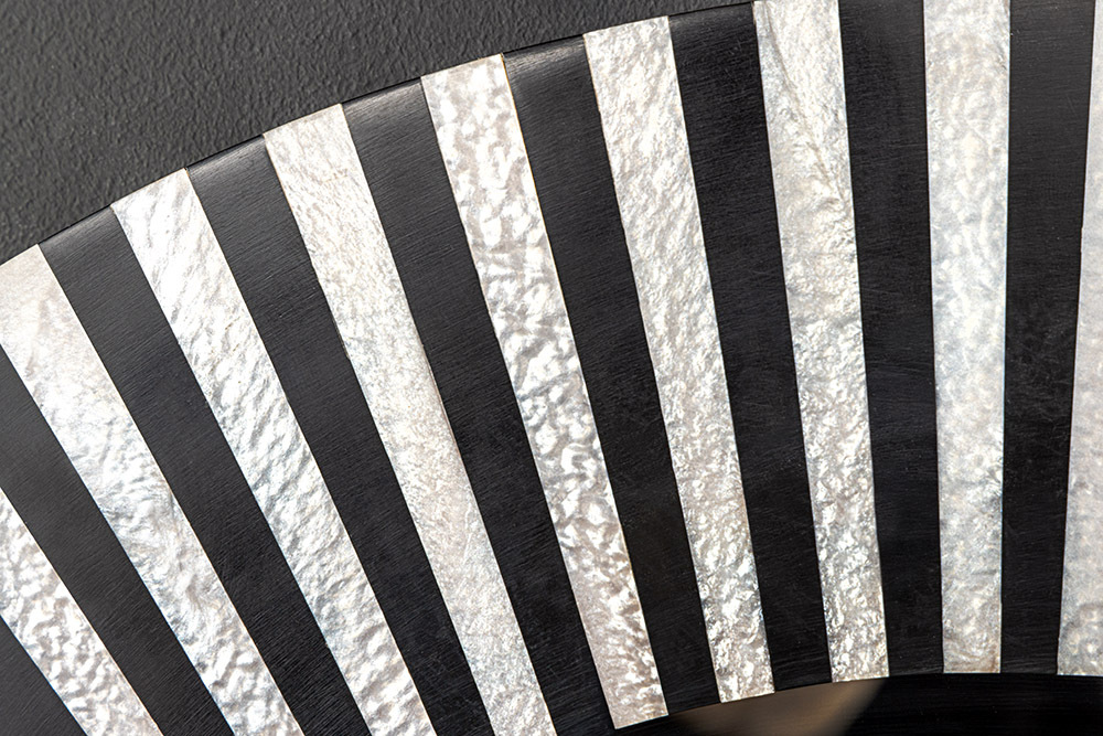 Wandspiegel HARMONY NATURE 60cm rund weiß schwarz Kunsthandwerk mit Mosaik
