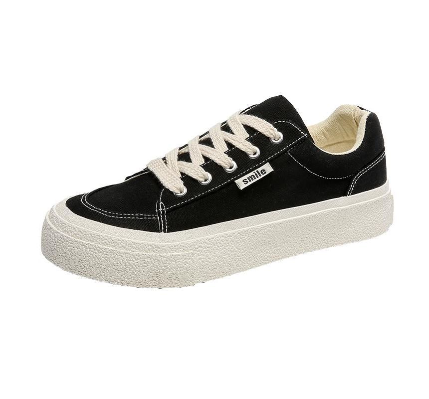 JVL - Canvas sneakers met labelappliqué