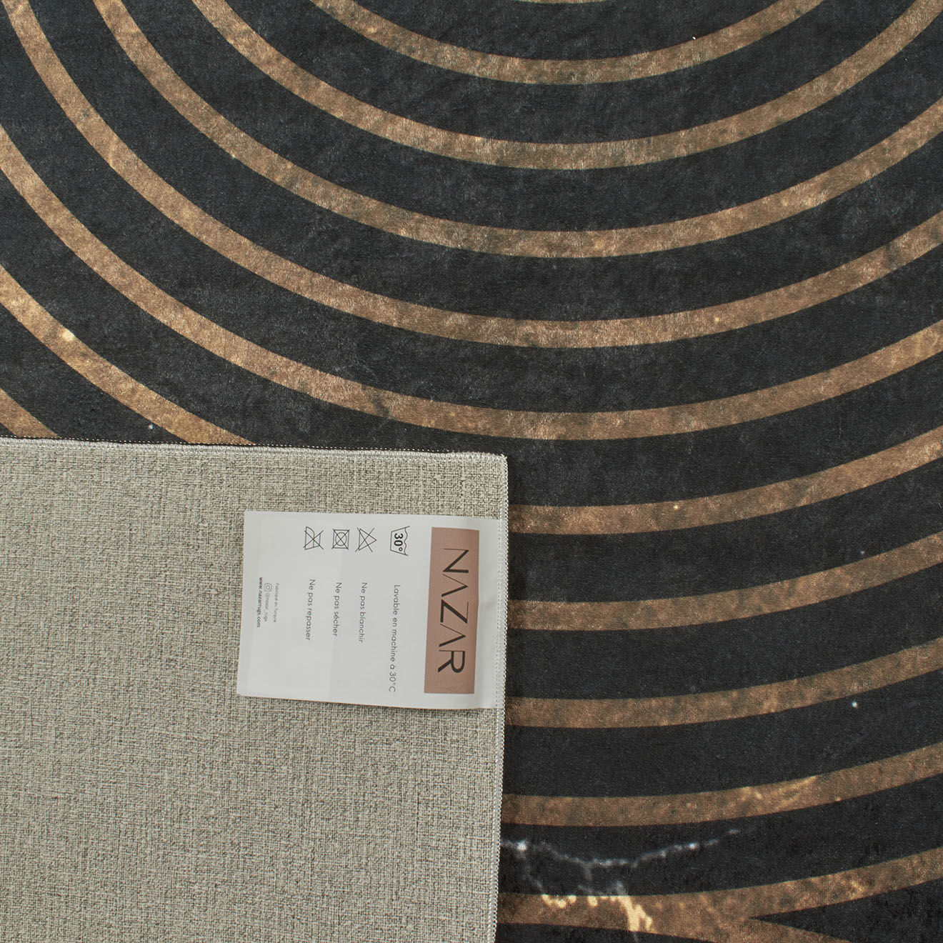 Nazar Rugs Tapis stampa doré/noir - 160x230 cm