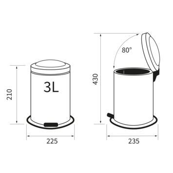 Sealskin Pedaalemmer Acero Zwart 3 Liter