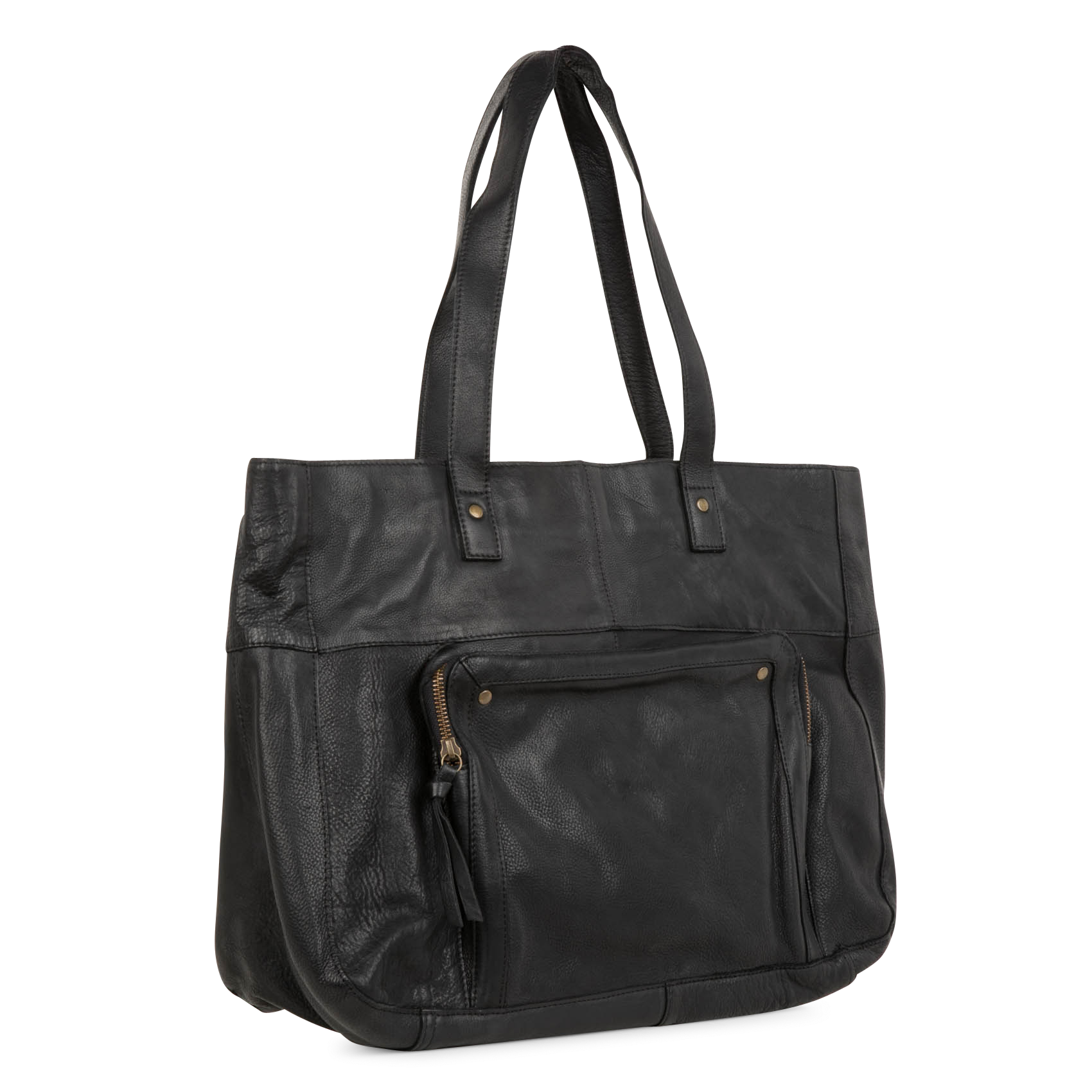 RIBS - Sac shopping en cuir| Noir
