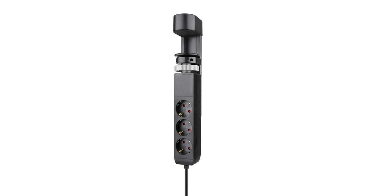 NeomountsDS22-840BL6 Bureaucontactdoos met klem en USB-C en USB-A poorten - Quick-charge stekkerdoos  (Zwart)