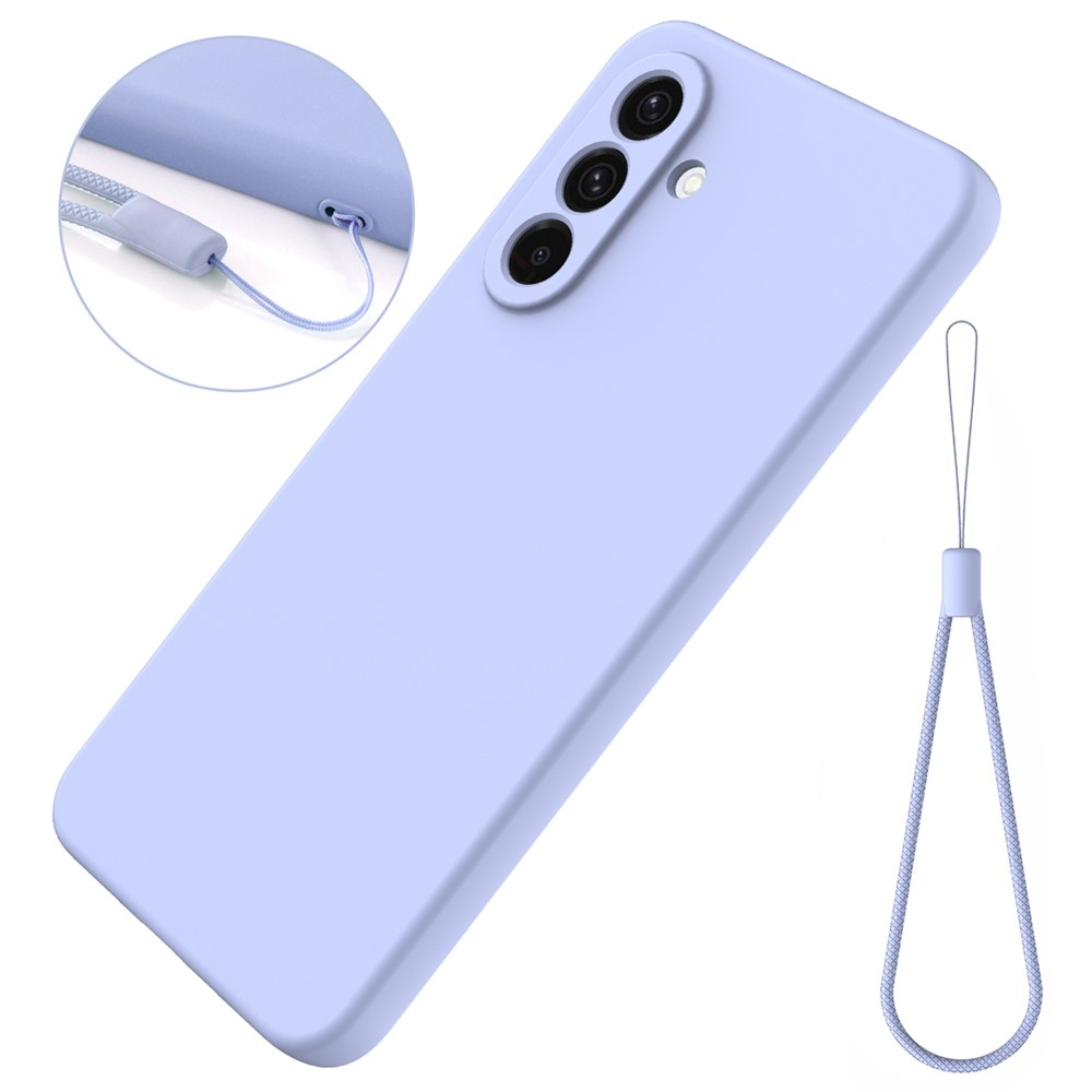 Samsung Galaxy A17 Silikon Case Hülle mit Kameraschutz   Handschlaufe - Lila