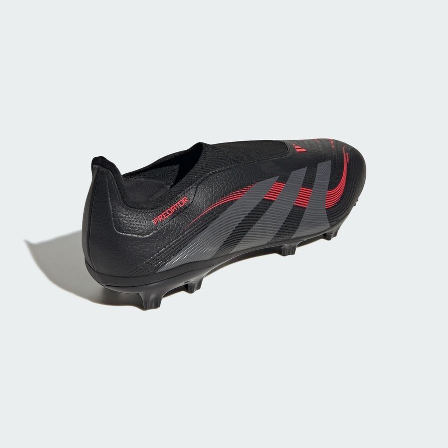 adidas Predator League Laceless FG/AG Stealth Victory - Noir/Gris/Lucid Red
