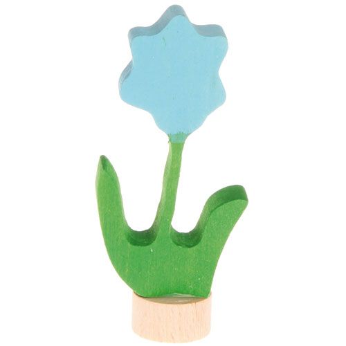 Grimm's decoratie figuur - blauwe bloem
