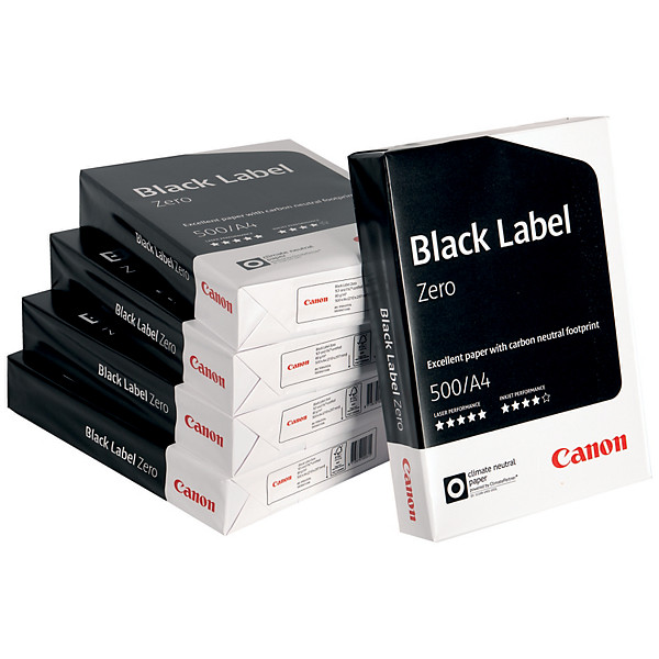 Papier blanc Canon Black Label Zero A4 80g, 5 ramettes de 500 feuilles