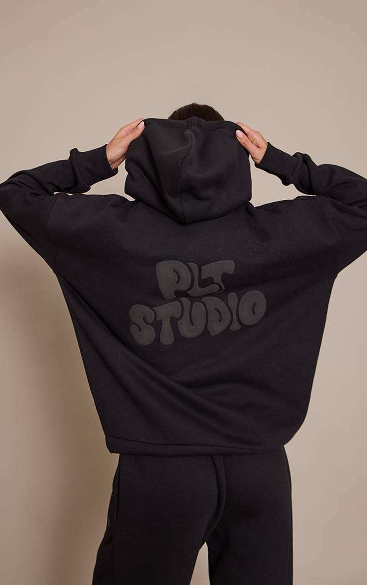 Noir Sweat À Casynthétiqueche Oversize Imprimé Plt Studio
