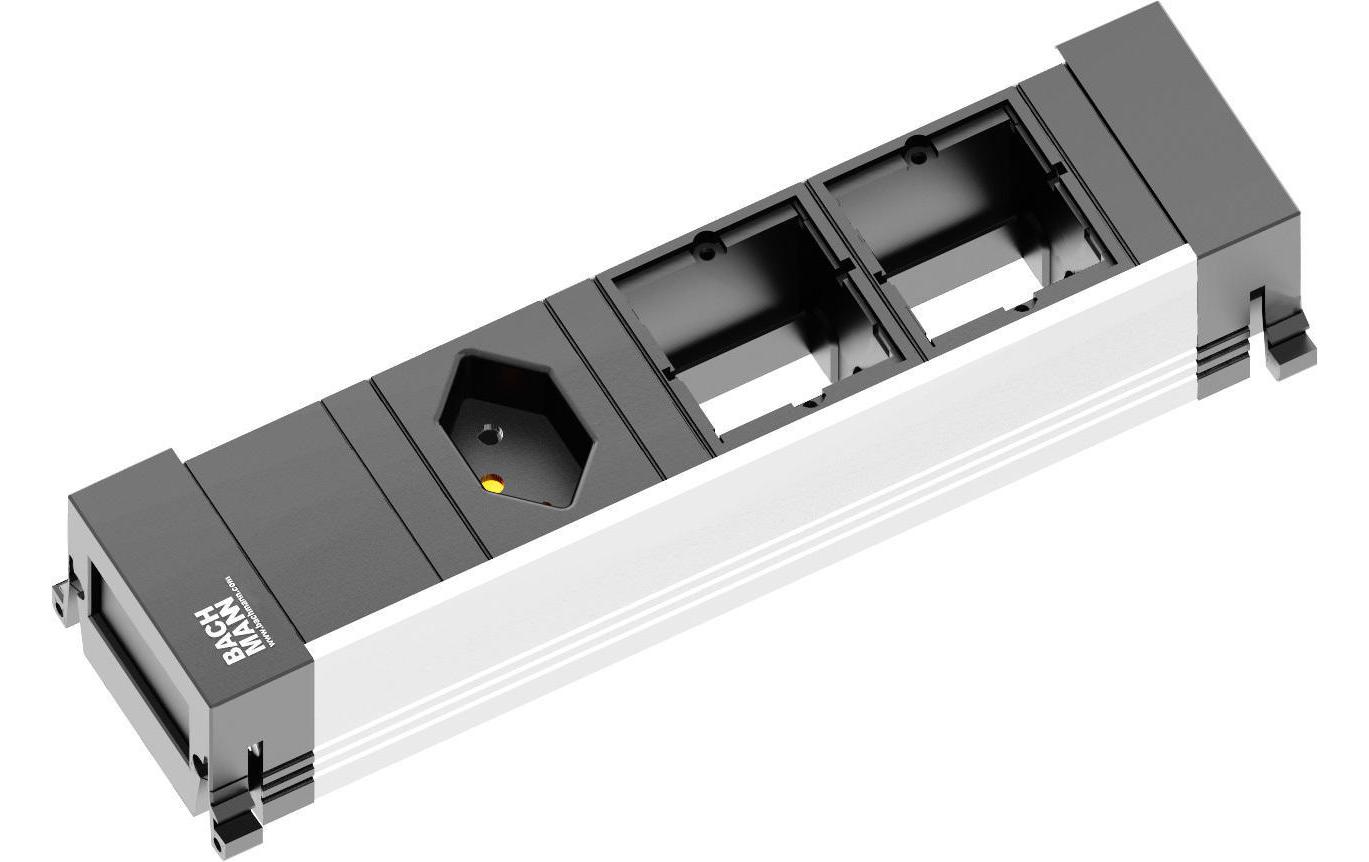 POWER FRAME 1x T13, 2x LeerSteckdoseneinheit PF mit 1x T13 Steckdose und 2x leeren Plätzen für Custommodule
