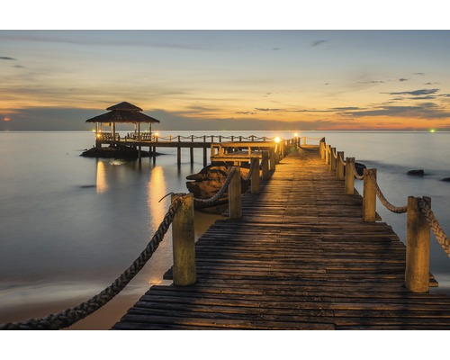 Fotobehang vliesbehang 18351 Houten brugpijler 7 stuks 350x260cm