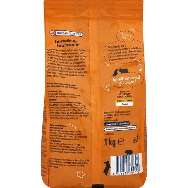 Winston Meerschweinchen und Zwergkaninchenfutter 1kg