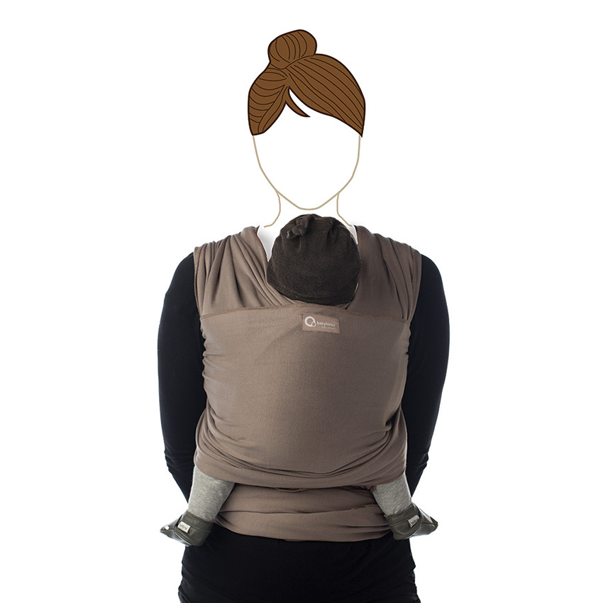 Porte-bébé Tricot Slen en coton bio taupe