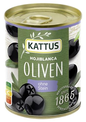 Kattus Schwarze Oliven ohne Stein