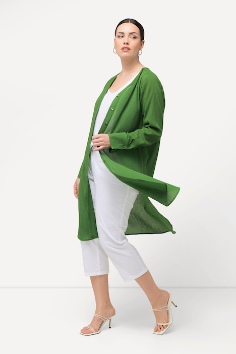 Longbluse, Struktur, A-Linie, Tunika-Ausschnitt, Langarm