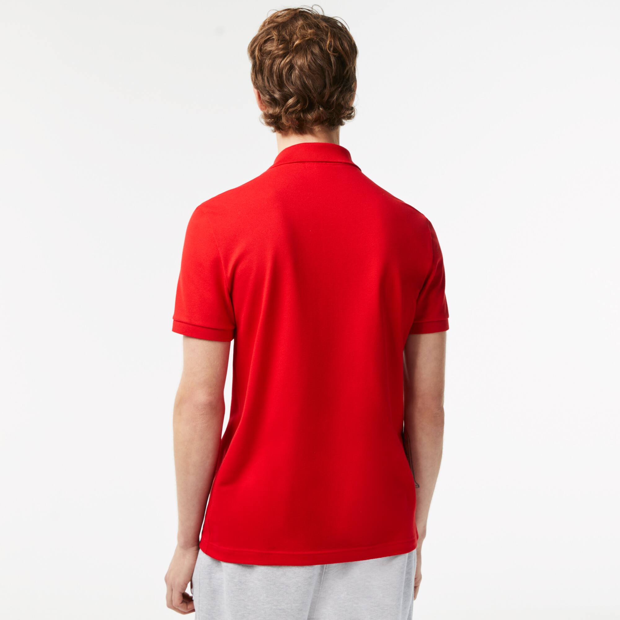 Polo slim fit coton stretch piqué crocodile gris Manches Courtes - Rouge - Lacoste - Homme