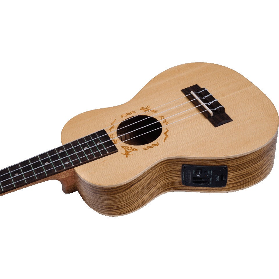Flight Designer Series DUC525E SP/ZEB elektrisch-akoestische concert ukelele met gigbag