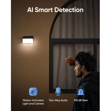 Eufy S120 Beveiligingscamera voor buiten met Lamp en Zonnepaneel