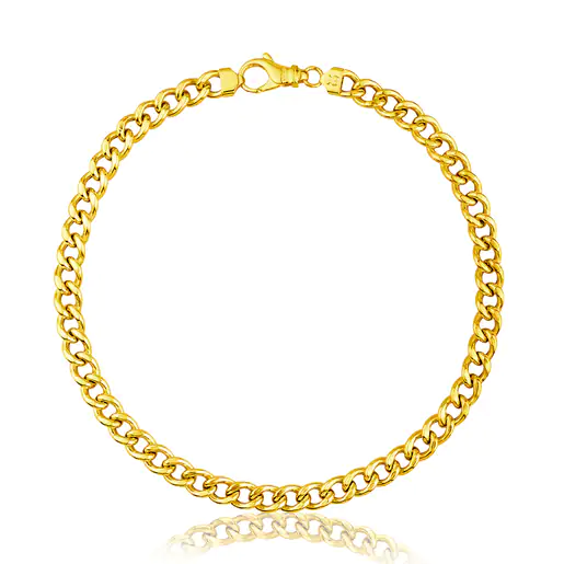 Gargantilha com corrente de elos banhada a ouro 18k sobre prata, 45 cm de comprimento.