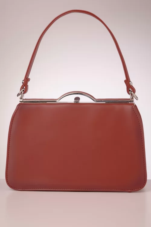 Banned Retro Dolores handtas in baksteenrood