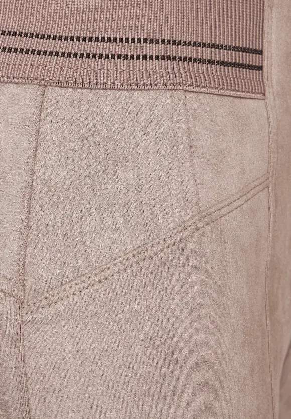 Skinny Hose in Velour Optik - faded mocca