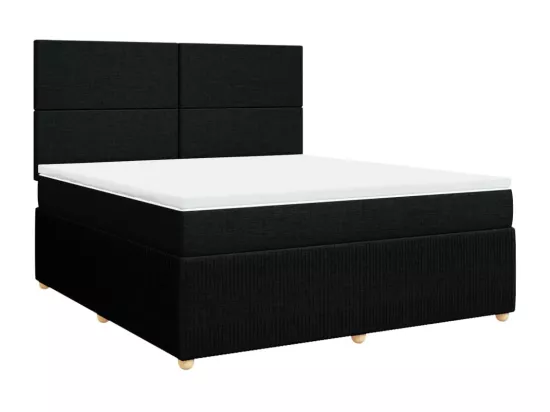 Sommier à lattes de lit avec matelas Noir 180x200 cm Tissu