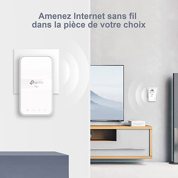 Kit 2x CPL AV1000 Gigabit WiFi AC1200 avec prise gigogne TP-Link