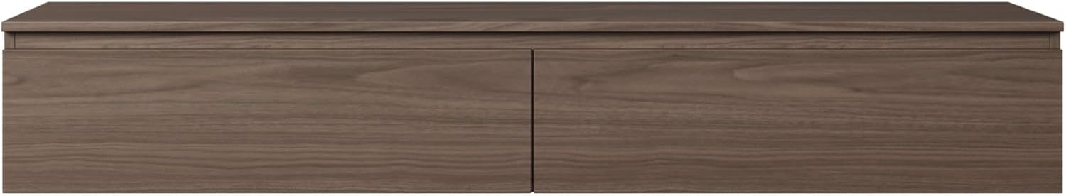 Selsey Hängeboard Bemmi 28,4x175x31,8 cm, Minimalistisches TV Lowboard, Wisconsin-Walnuss, Hochwertige Spanplatte mit ABS-Kanten, Zwei Klappenfächer,Melaminbeschichtet, Ideal fürs Wohnzimmer